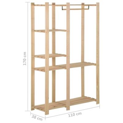 VidaXL Kledingrek 110x38x170 cm massief grenenhout VidaXL Kledingrek 110x38x170 cm massief grenenhout
