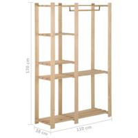 VidaXL Kledingrek 110x38x170 cm massief grenenhout - thumbnail