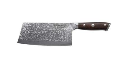 Cleaver Kohersen Elegance Ebony Wood Damascus stalen hakmes 16,5 cm