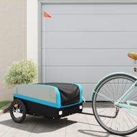 Fietstrailer 45 kg ijzer zwart en blauw - thumbnail