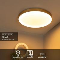 Lucide UNAR - Plafonnière - Ø 60 cm - LED 3 StepDim - 1x60W 2700K - Mat Goud / Messing - thumbnail
