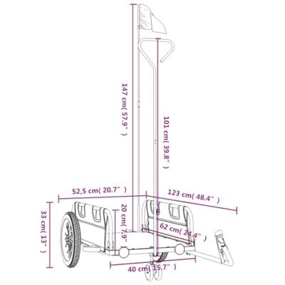 VidaXL Fietstrailer oxford stof en ijzer zwart