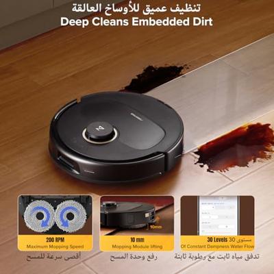 ROBOROCK QREVO 5AE - Robotstofzuiger met dock - 12000 Pa vermogen - FlexiArm dweilen - Dubbele anti-klit