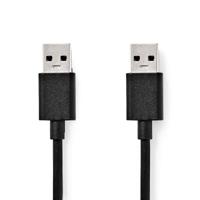 Nedis USB-Kabel | USB 3.2 Gen 1 | USB-A Male | USB-A Male | 5 Gbps | Vernikkeld | 2.00 m | Rond | PVC | Zwart | Doos - CCGB61000BK20 - thumbnail