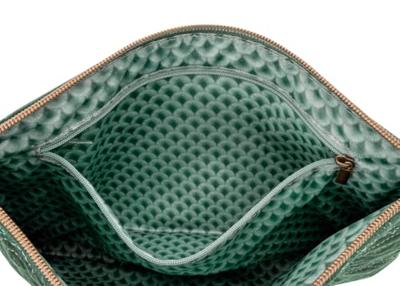 Pip Studio Pip Cosmetic Flat Pouch Large Velvet Quilted Green 30x22x1cm - thumbnail