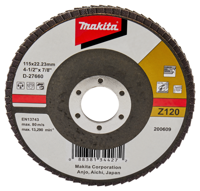 Makita Accessoires Lamellenschuurschijf 115mm Z120 - D-27660 D-27660 Makita Accessoires Lamellenschuurschijf 115mm Z120 - D-27660 D-27660