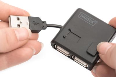 Digitus DA-70217 USB 2.0-hub 4 poorten Zwart