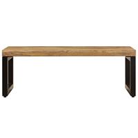 Salontafel 110x50x35 cm massief mangohout en staal - thumbnail