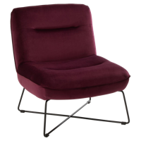 J-Line Fauteuil Frame Burgundy 65x72x77,5 - thumbnail