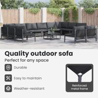 Tuinbankenset met kussen 12 pcs Zwart Staal - thumbnail