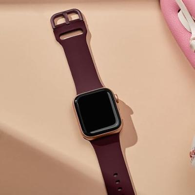Soft siliconen bandje met gespsluiting - Bordeaux - Geschikt voor Apple Watch 38mm / 40mm / 41mm / 42mm