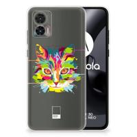 Motorola Edge 30 Neo Telefoonhoesje met Naam Cat Color - thumbnail