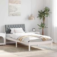 Bedframe Wit en lichtgrijs 90 x 190 cm Massief grenenhout - thumbnail
