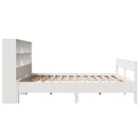 Bed met boekenkast zonder matras grenenhout wit 120x200 cm - thumbnail