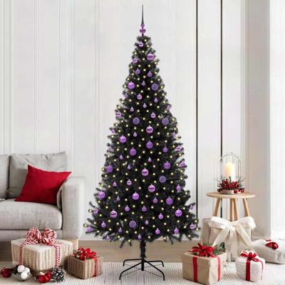 VidaXL Kerstboom met 300 led met standaard zwart 210 cm pvc VidaXL Kerstboom met 300 led met standaard zwart 210 cm pvc