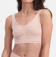 2-pak naadloze BH&apos;s - Nova - Bamboe bustier Bh tops - Zwart - Huidskleur - thumbnail