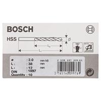 Bosch Accessories 2608597209 HSS Metaal-spiraalboor 2 mm Gezamenlijke lengte 38 mm Rollenwals DIN 1897 Cilinderschacht 10 stuk(s) - thumbnail