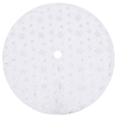 VidaXL Kerstboomrok luxe 150 cm kunstvacht wit