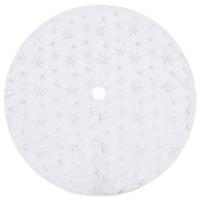 VidaXL Kerstboomrok luxe 150 cm kunstvacht wit - thumbnail