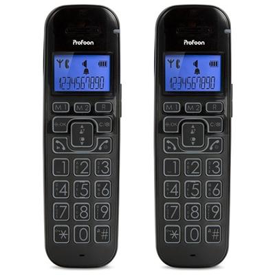 Profoon PDX-2808 DUO telefoon DECT-telefoon Nummerherkenning Zwart Profoon PDX-2808 DUO telefoon DECT-telefoon Nummerherkenning Zwart