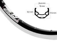 Rigida Velg ryde 28 (622) zac-19 36/14 zwart (geslepen) - thumbnail