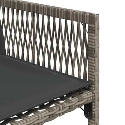 7-delige Tuinset met kussens poly rattan grijs
