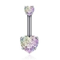Navelpiercing Edelstaal Double Heart Multi - thumbnail