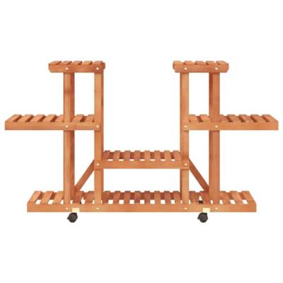 Plantenstandaard met wielen 110x25x78 cm massief vurenhout