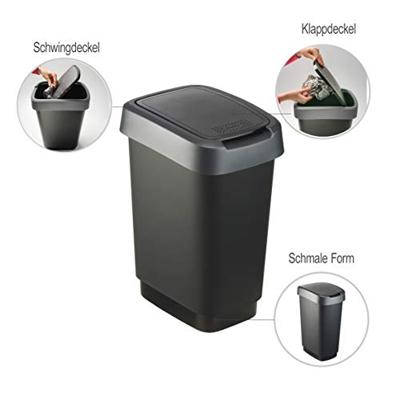 Rotho Twist Afvalbak 10L Zwart
