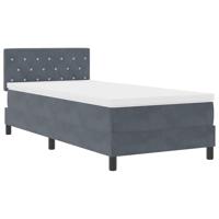 Boxspringbed met matras fluweel donkergrijs 100x200 cm - thumbnail