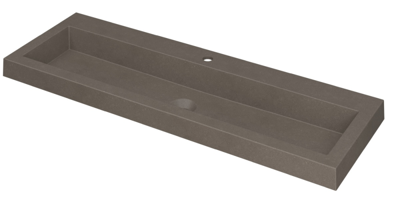 INK Dock Wastafel Quartz met 1 Kraangat - 1200x400x60 mm - Quartz Beton