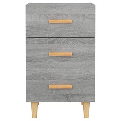 Nachtkastje 40x40x66 cm bewerkt hout grijs sonoma eikenkleurig