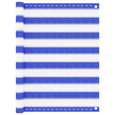 Balkonscherm 90x400 cm HDPE blauw en wit