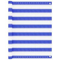 Balkonscherm 90x400 cm HDPE blauw en wit - thumbnail