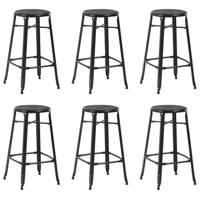 Barkrukken 6 st staal zwart - thumbnail