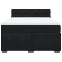 Boxspring met matras fluweel zwart 160x200 cm - thumbnail