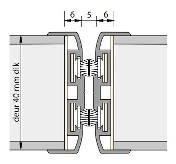 Alprokon Ferno-Tec uitvoering 311 - aanslag/wissel/pendelprofiel - brandwerend 2400mm