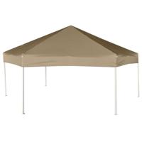 Partytent met wanden zeshoekig 3,6x3,1 m taupe 220 g/m - thumbnail