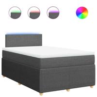 Boxspring met matras stof donkergrijs 120x190 cm - thumbnail