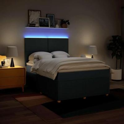 Boxspring met matras stof blauw 160x200 cm