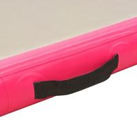 VidaXL Gymnastiekmat met pomp opblaasbaar 500x100x10 cm pvc roze - thumbnail