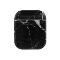 Draadloze oordopjes marmeren schokbestendig TPU beschermhoes voor Apple luchtpods 1/2 (zwart) - thumbnail