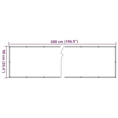 Balkonscherm 500x90 cm PVC antracietkleurig - thumbnail