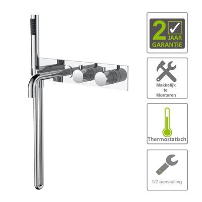 Badkraan BWS Exclusive Thermostaat Inbouw 2-knops Chroom Badkraan BWS Exclusive Thermostaat Inbouw 2-knops Chroom
