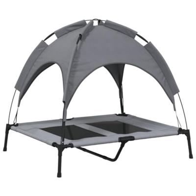 VidaXL Hondenmand met luifel oxford stof en staal antracietkleurig VidaXL Hondenmand met luifel oxford stof en staal antracietkleurig