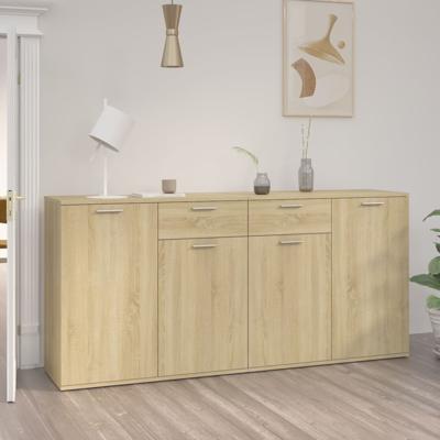 Dressoir 160x36x75 cm bewerkt hout sonoma eikenkleurig