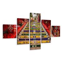 Schilderij - Selaron Trappen, Rio de Janeiro, Brazilië, 5 luik - thumbnail