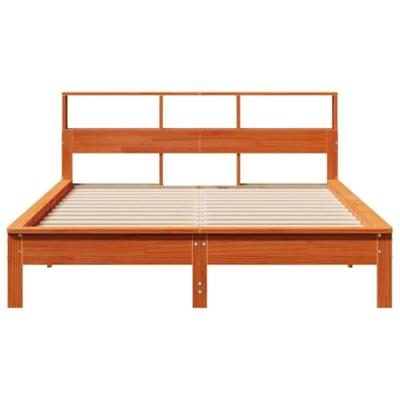 Bed met boekenkast zonder matras grenenhout wasbruin 120x200 cm Bed met boekenkast zonder matras grenenhout wasbruin 120x200 cm
