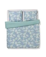 HEMA Dekbedovertrek 200x200/220cm zacht katoen strepen groen-blauw (groen) - thumbnail