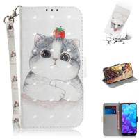 3D gekleurde tekening cute cat patroon horizontale Flip lederen case voor Huawei Y5 (2019)/Honor 8s met houder & kaartsleuven & portemonnee - thumbnail